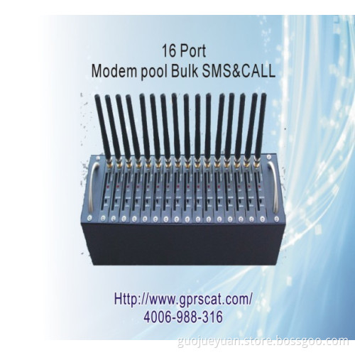 bulk sim card socket 16 port gsm modem with external antenna